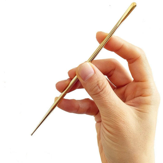 YUANWELLNESS: Auricular Acupuncture, Brass Teishin, Tool, Stick, Needle Probe, for Acupuncture, Massage, Acupressure, Auricular - YUAN WELLNESS