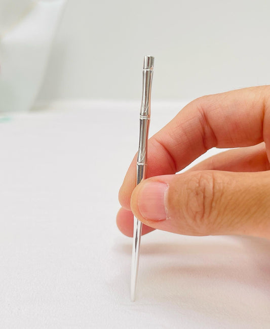 YUANWELLNESS: Handmade Bamboo Pattern Pure Silver Teishin, Tool, Stick, Needle for Acupuncture, Massage, Acupressure - YUAN WELLNESS