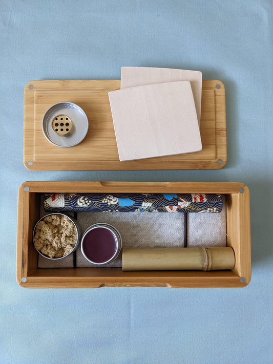 YUANWELLNESS: All-in-one Moxa Bamboo Box Kit for Moxa, acupuncture, massage, aromatherapy - YUAN WELLNESS