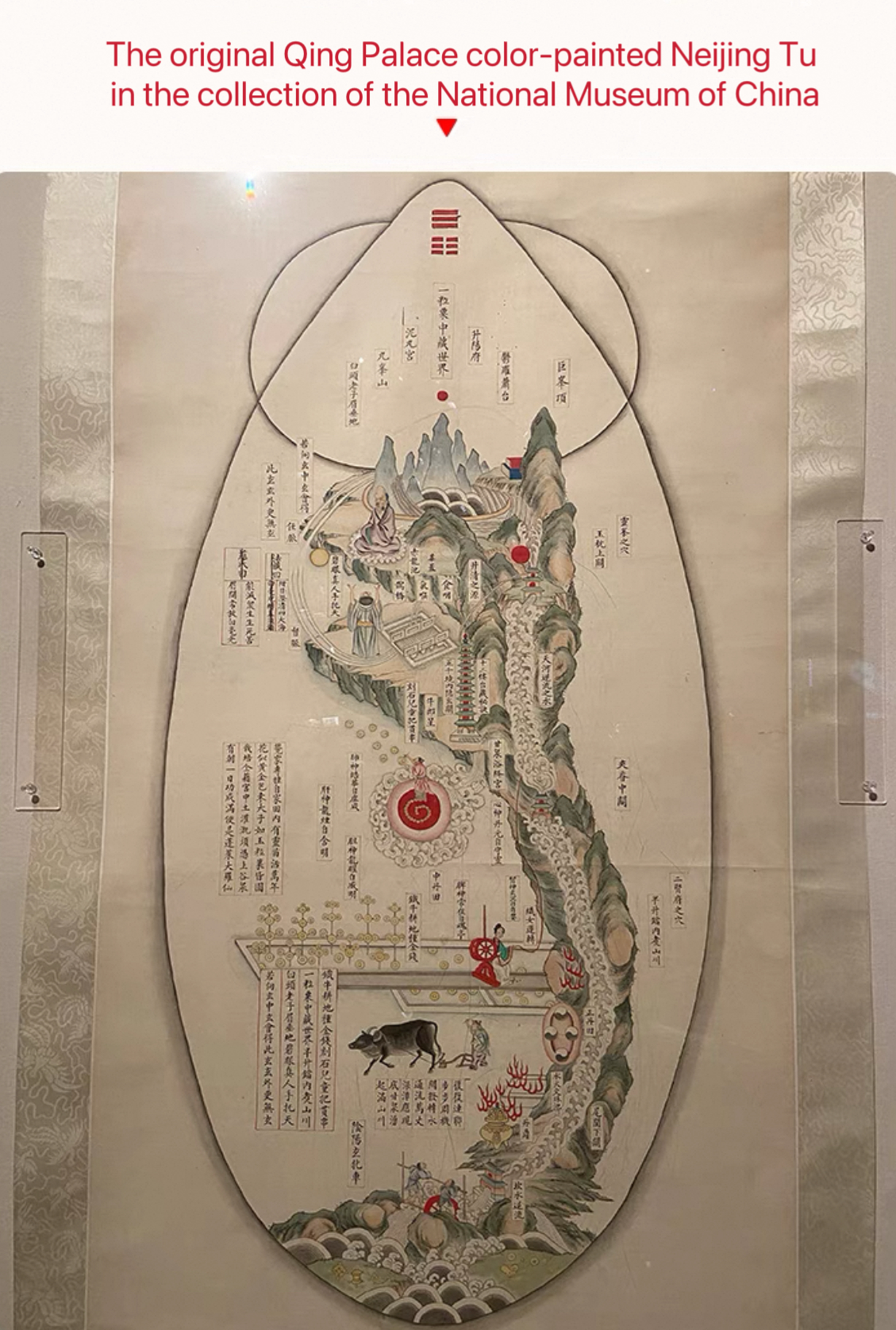 YUANWELLNESS: Colored Neijing Tu, Taoist “Inner Landscape”,Diagram of the time human, The Reproduction of the National Museum of China - YUAN WELLNESS 