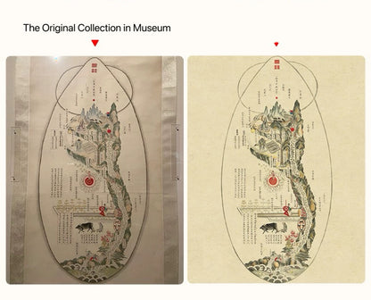 YUANWELLNESS: Colored Neijing Tu, Taoist “Inner Landscape”,Diagram of the time human, The Reproduction of the National Museum of China - YUAN WELLNESS 