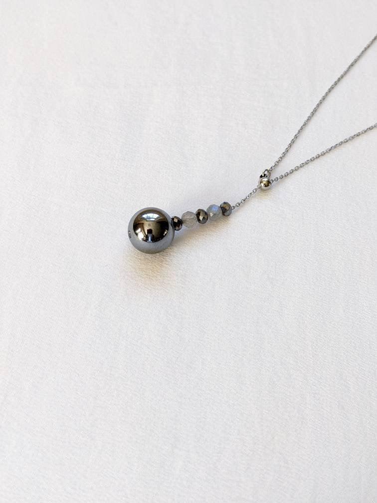 YUANWELLNESS: Handmade Terahertz bead adjustable energy necklace, Energy Healing - YUAN WELLNESS 