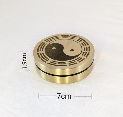 YUANWELLNESS: Brass Taiji Yinyang Boxes for Loose Moxa, Direct Moxa, Acupuncture, Moxabustion - YUAN WELLNESS 