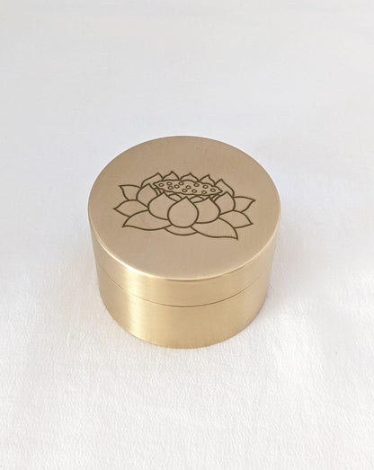 YUANWELLNESS: Brass Lotus Budda Boxes for Loose Moxa, Direct Moxa, Acupuncture, Moxabustion - YUAN WELLNESS 