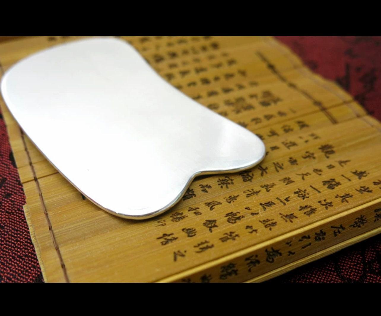 YUANWELLNESS: Custom Handmade Personalized Pure Silver Guasha Massage Tool, Acupuncture, Acupressure - YUAN WELLNESS 