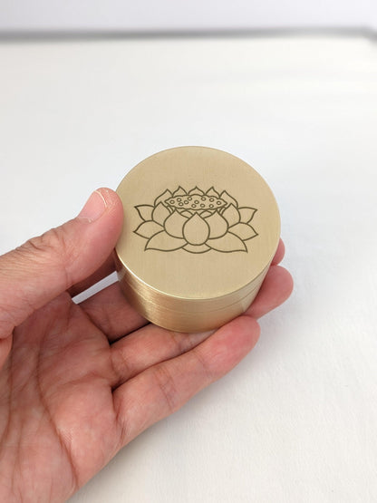 YUANWELLNESS: Brass Lotus Budda Boxes for Loose Moxa, Direct Moxa, Acupuncture, Moxabustion - YUAN WELLNESS 