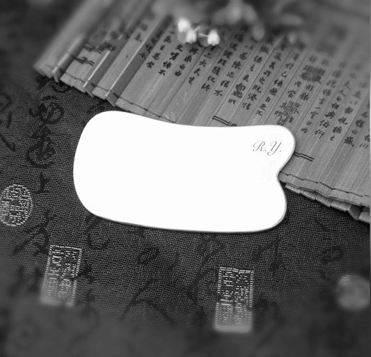 YUANWELLNESS: Custom Handmade Personalized Pure Silver Guasha Massage Tool, Acupuncture, Acupressure - YUAN WELLNESS 