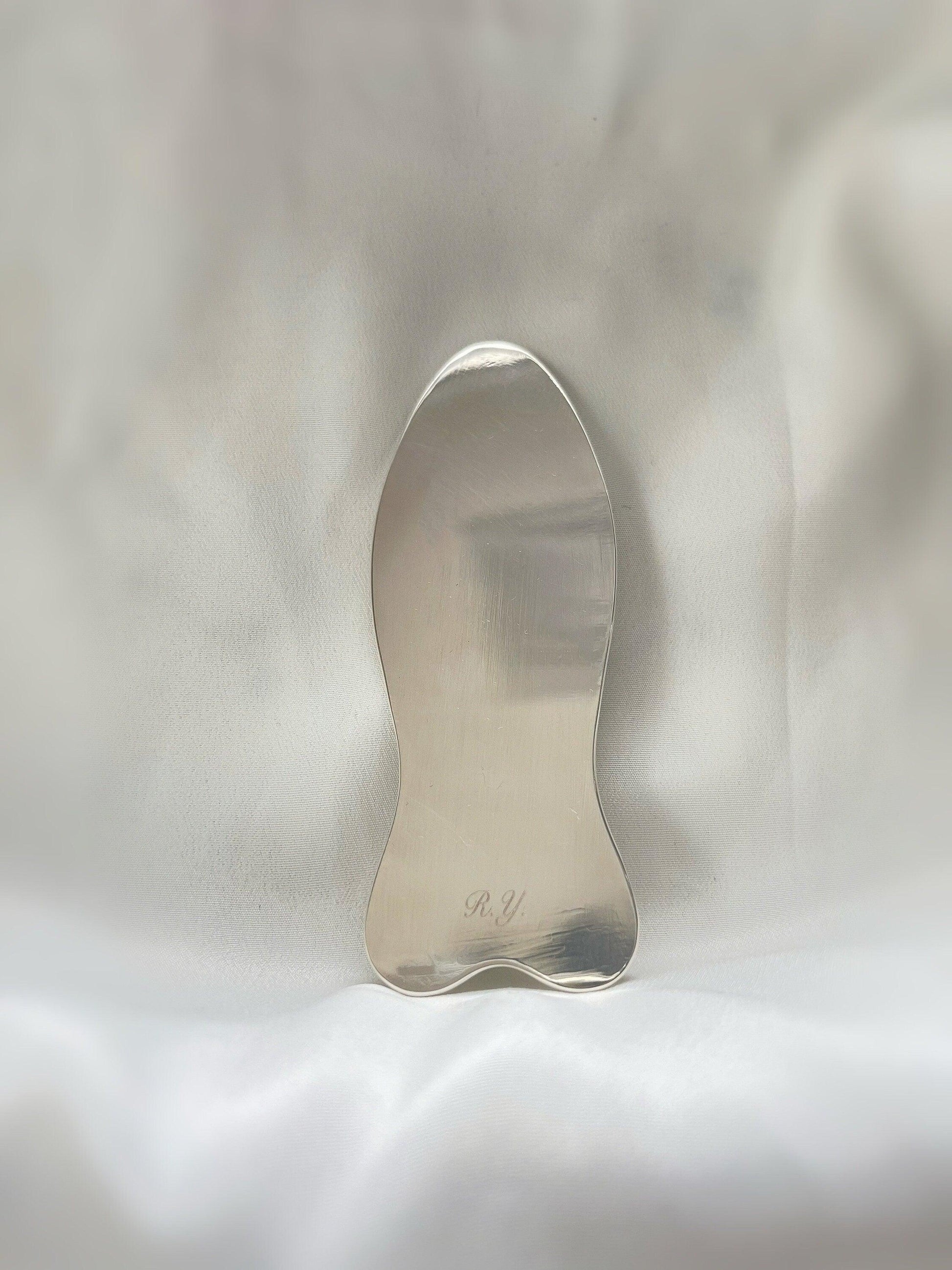 YUANWELLNESS: Custom Handmade Personalized Pure Silver Guasha Massage Tool, Acupuncture, Acupressure - YUAN WELLNESS 