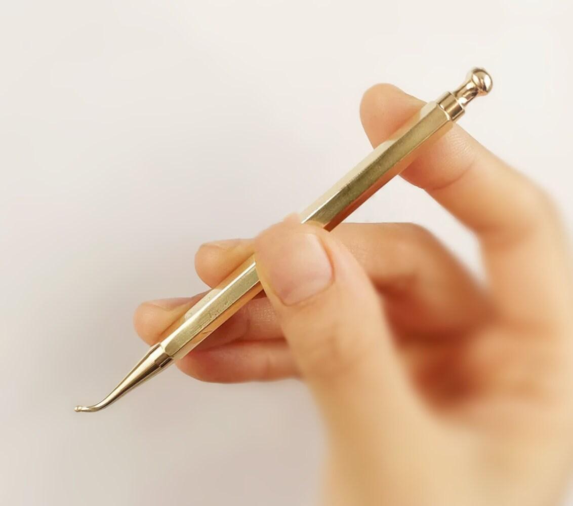 YUANWELLNESS: Brass Teishin, Tool, Stick, Needle Probe, for Acupuncture, Massage, Acupressure - YUAN WELLNESS 