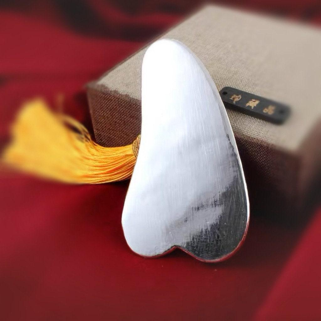 YUANWELLNESS: Handmade Pure Silver Guasha Massage Tool, Acupuncture, Acupressure - YUAN WELLNESS 