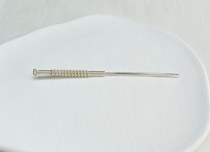 YUANWELLNESS: Handmade Pure Silver Contact Needle, Teishin, Tool, for Acupuncture, Massage, Acupressure - YUAN WELLNESS 