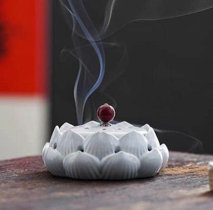 YUANWELLNESS: Zen Lotus Incense Holder for Meditation, Yoga, Moxa, Acupuncture, Massage, Aromatherapy - YUAN WELLNESS 