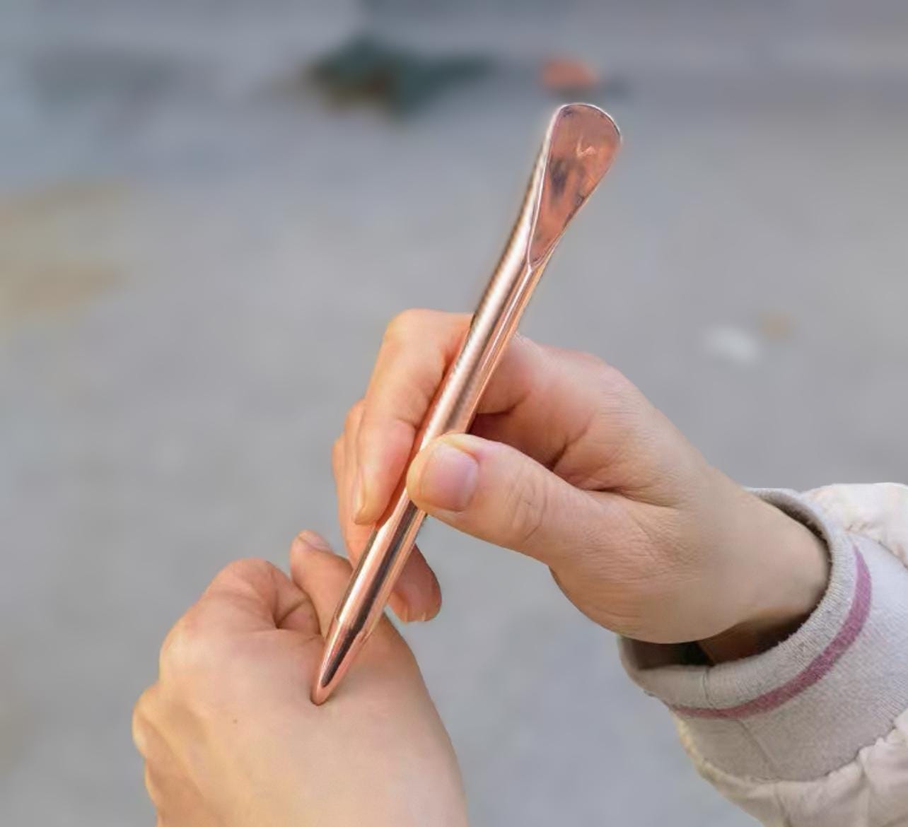 YUANWELLNESS: Handmade Copper massage tool, Acupuncture Probe, Stick, Probe, Gua Sha Tool - YUAN WELLNESS 