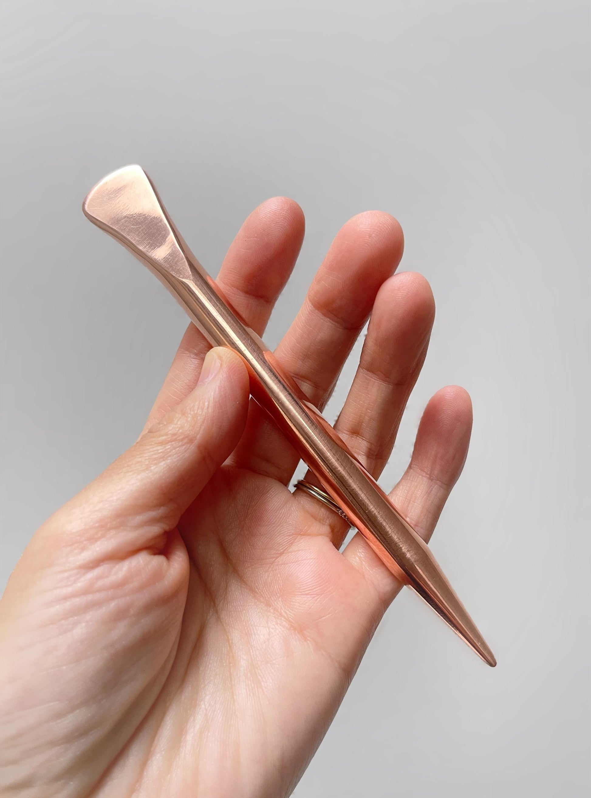YUANWELLNESS: Handmade Copper massage tool, Acupuncture Probe, Stick, Probe, Gua Sha Tool - YUAN WELLNESS 