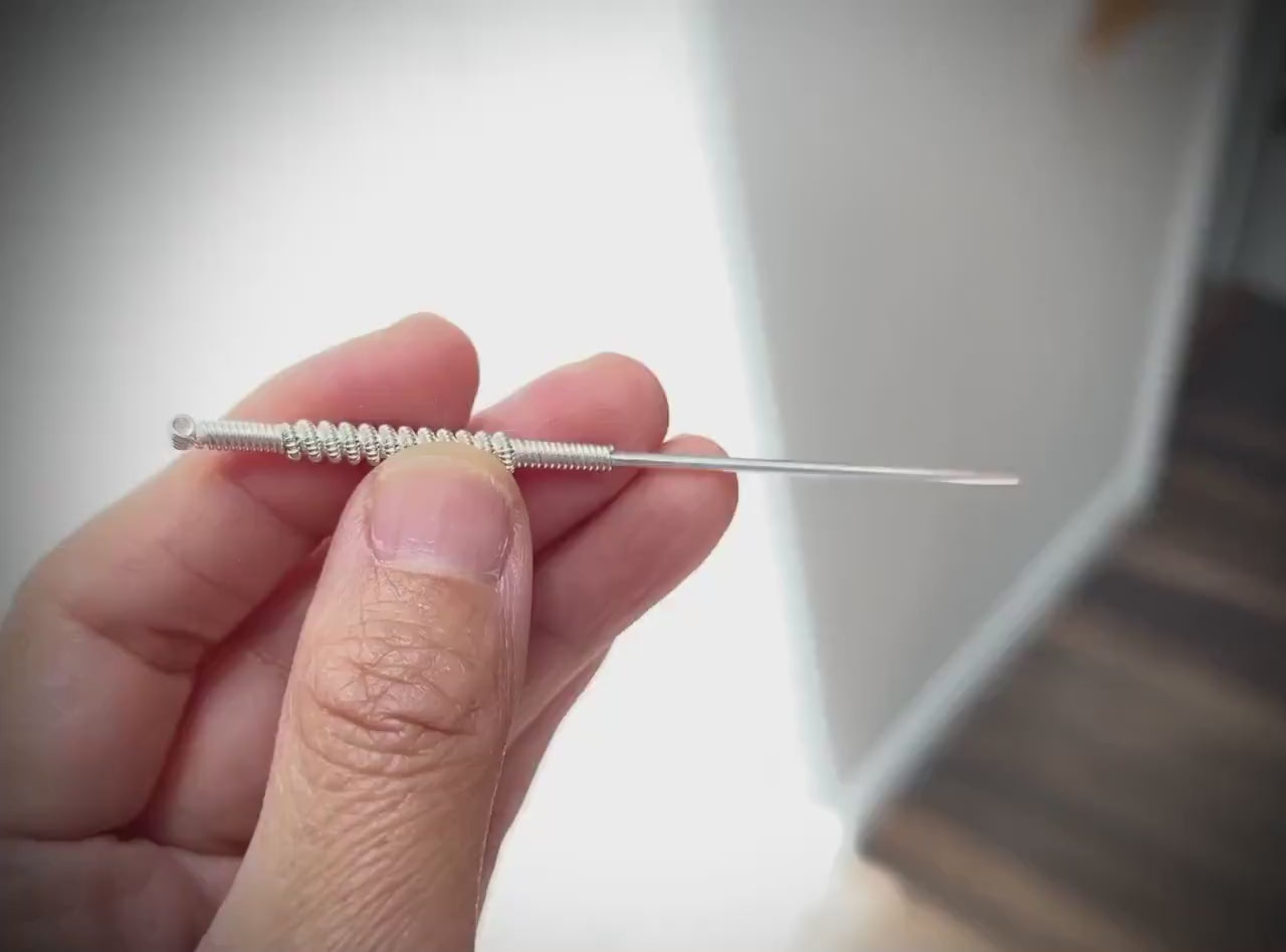 YUANWELLNESS: Handmade Pure Silver Contact Needle, Teishin, Tool, for Acupuncture, Massage, Acupressure