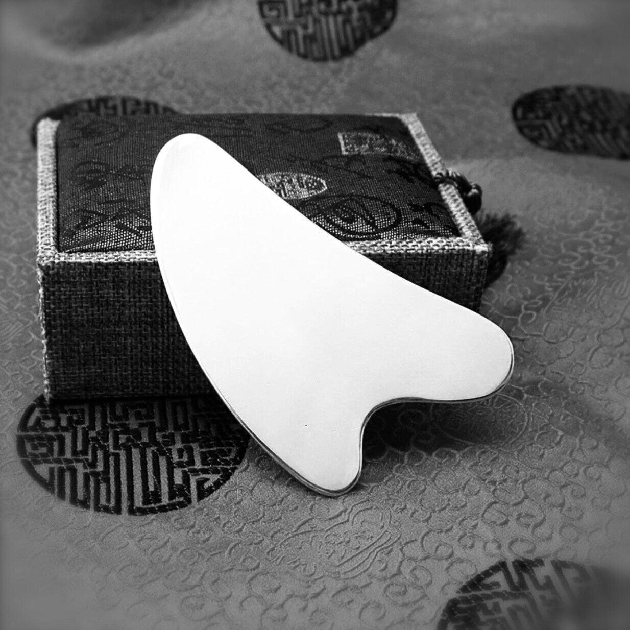 Custom Handmade Pure Silver Gua Sha Tool - YUAN WELLNESS 