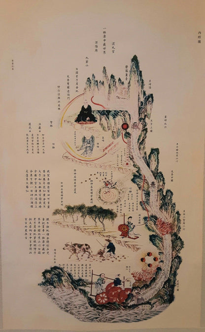 Colored Nei Jing Tu, Taoist “Inner Landscape”,Diagram of the human body - YUAN WELLNESS 