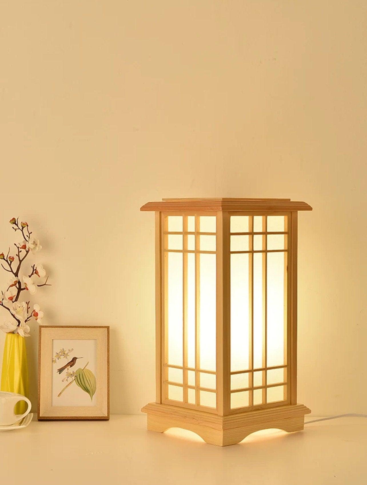 YUANWELLNESS: Wood Japanese Zen Style Lamp, Great Tool for Meditation, Acupuncture treatment room, Practitioner, Healer - YUAN WELLNESS 