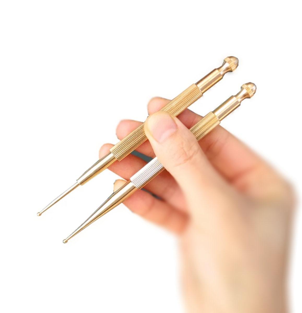 Auricular Acupuncture, Brass Teishin, Tool, Stick, Needle Probe, for Acupuncture, Massage, Acupressure, Auricular - YUAN WELLNESS 