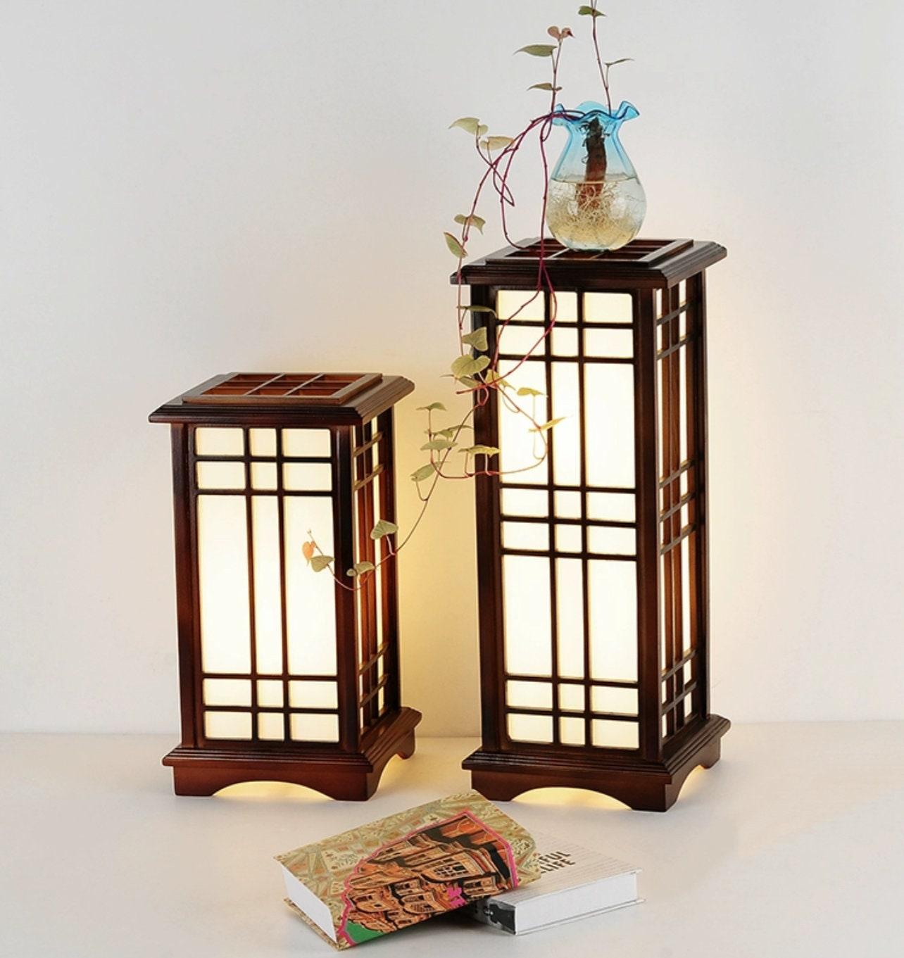 YUANWELLNESS: Wood Japanese Zen Style Lamp, Great Tool for Meditation, Acupuncture treatment room, Practitioner, Healer - YUAN WELLNESS 